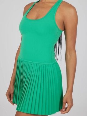 Green Crane size L athletic pleated tennis dress racerback and a pleated skirt